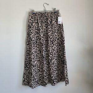 NWT Leopard Print Midi Skirt